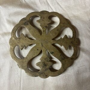Vintage Brass Trivet Decor